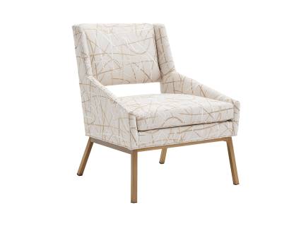 Amani Leather Chair - Bright Brass